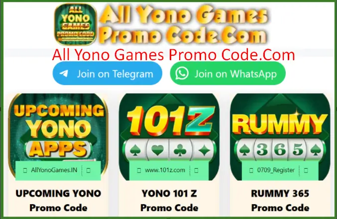 ALL YONO GAMES PROMO CODE TODAY OFFICIAL