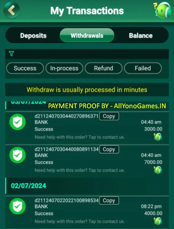 YONO 365 RUMMY APP PAYMENT PROOF OFFICIAL